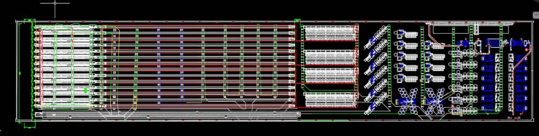 نقشه فنی کارخانه نساجی با سیستم تهویه